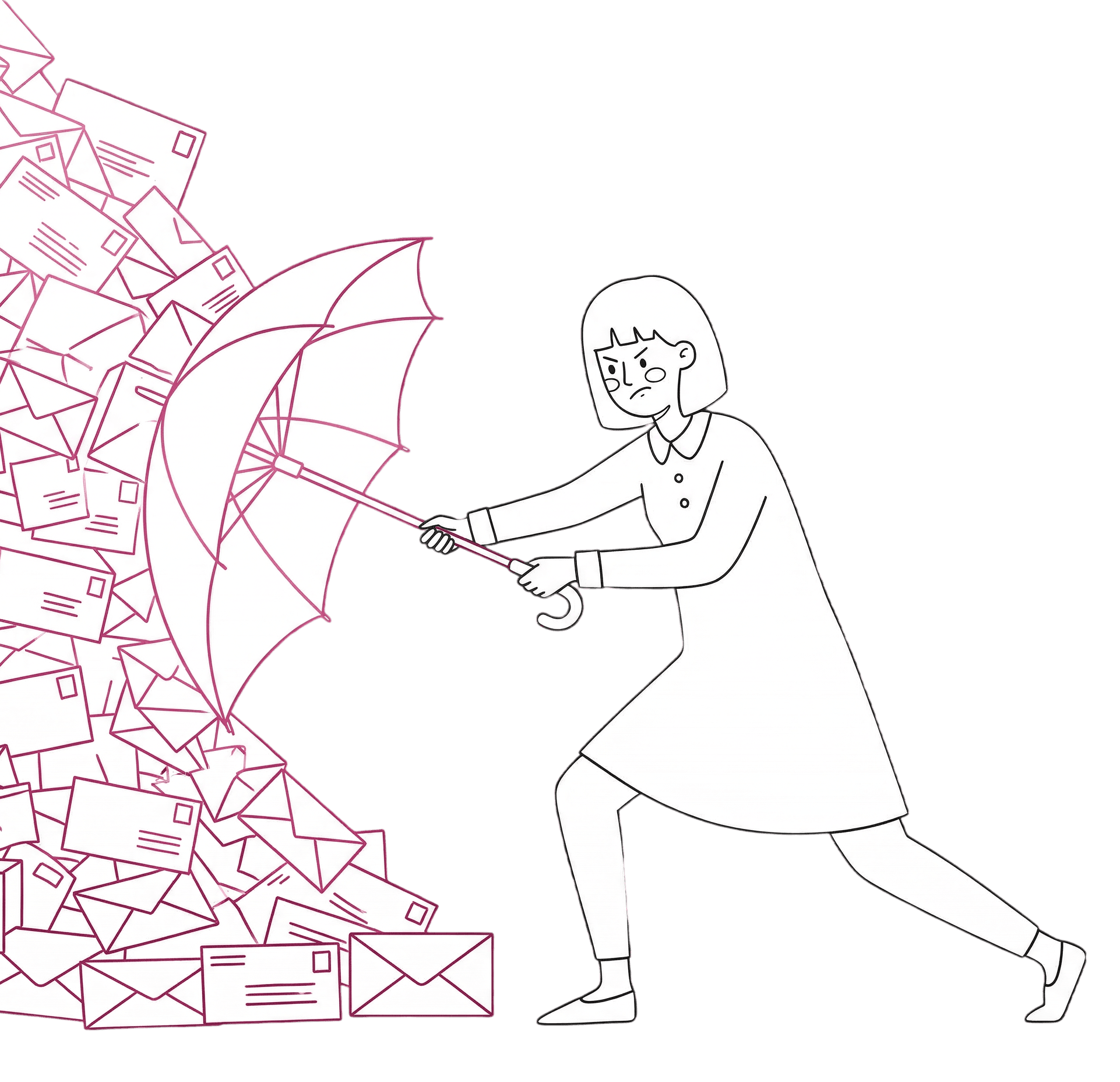 Poppy pushing back envelopes left